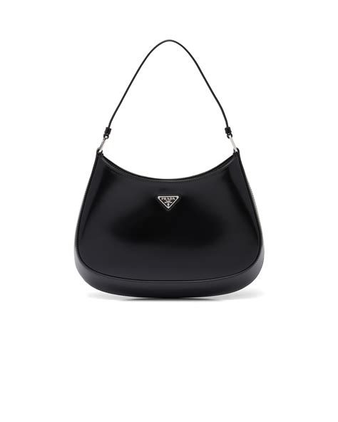 prada cleo brushed leather shoulder bag black|prada cleo dupe.